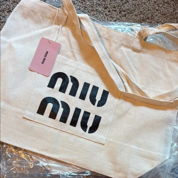Miu Miu Parfums Collection Tote Bag; 100% Cotton; NWT - Picture 3 of 7